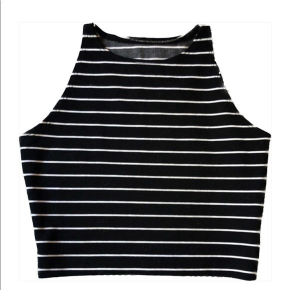 American Apparel Tops - Frenchie American Apparel Black & White Crop Top Indie MPDG